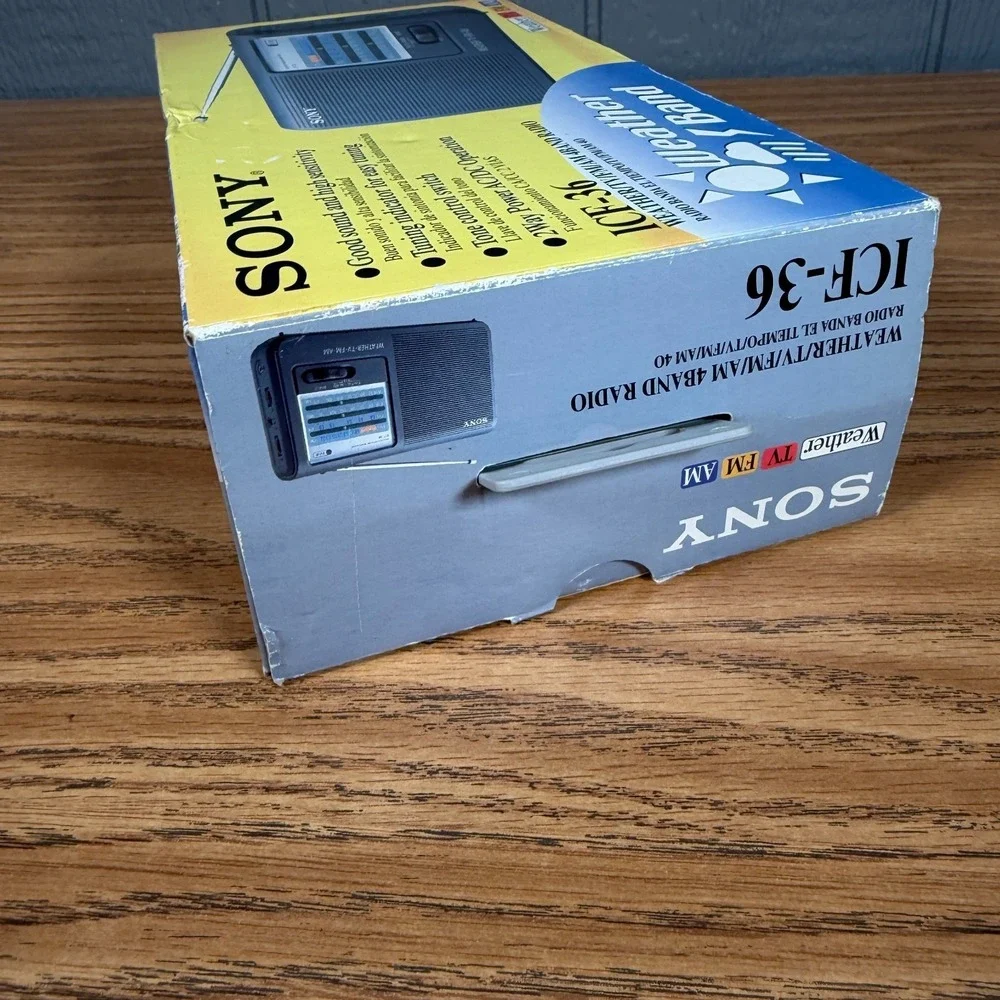 New Sony ICF-36 Portable 4Band Fishing Radio Weather/TV/AM/FM + Original Box